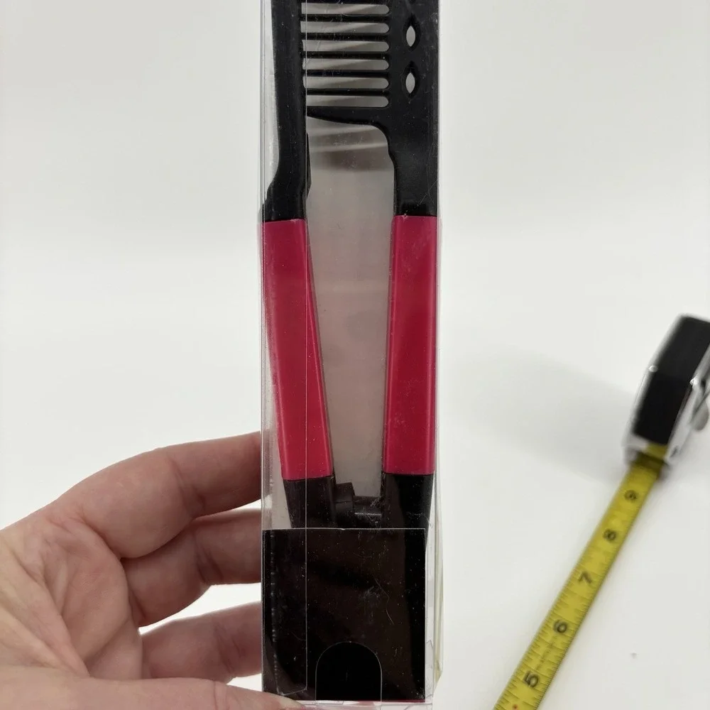 Hair‎ Straightening Flat Iron Comb for Knotty Hair Styling Pink New